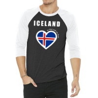 Ice Land Funny Flag Internationally 3/4 Sleeve Shirt | Artistshot