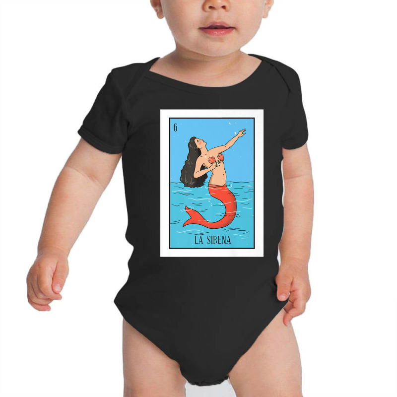 La Mermaid Lottery Gift The Mermaid Card Mexican Lottery Premium T Shi Baby Bodysuit by erisseby | Artistshot