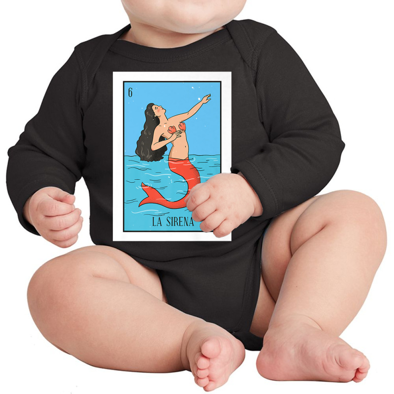 La Mermaid Lottery Gift The Mermaid Card Mexican Lottery Premium T Shi Long Sleeve Baby Bodysuit by erisseby | Artistshot