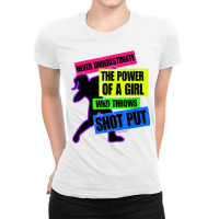 Track And Field Girl Power Shot Put Thrower T Shirt Ladies Fitted T-shirt | Artistshot