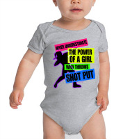 Track And Field Girl Power Shot Put Thrower T Shirt Baby Bodysuit | Artistshot