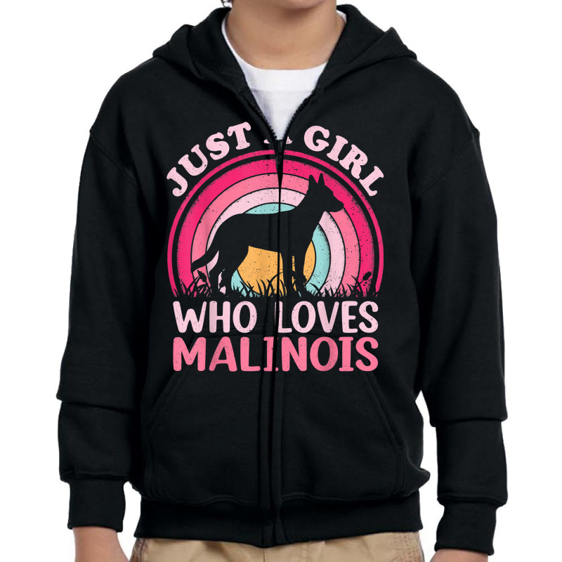 Malinois Dog Lover Vintage Just A Girl Who Loves Malinois T Shirt Youth Zipper Hoodie by haocovaccaj | Artistshot