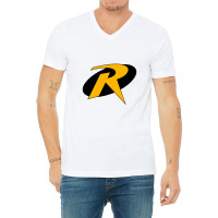 Robin Yellow V-neck Tee | Artistshot