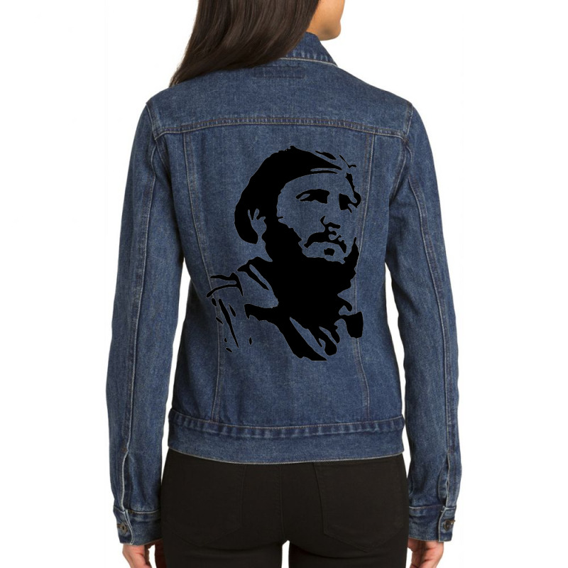 Fidel Castro Cuba Revolution Ladies Denim Jacket by saterseim | Artistshot