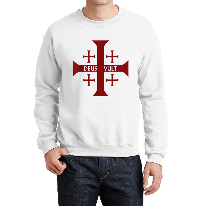 Crusader Christianity Deus Vult God Will Crewneck Sweatshirt | Artistshot