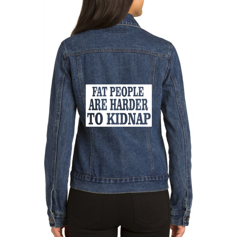 Fat People Ladies Denim Jacket by saterseim | Artistshot