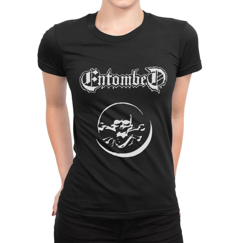 Entombed Skull Death Nihilist Edge Of Sanity Ladies Fitted T-Shirt by saterseim | Artistshot