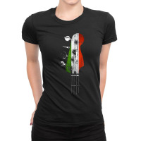 Guitar Bass Guitar Headstock Italian Flag For Bassist Bass Player Ladies Fitted T-shirt | Artistshot