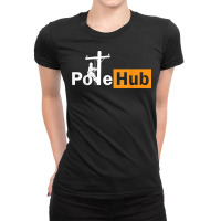 Pole Hub Lineman Line Worker Utility Pole Funny Lineman Fun T Shirt Ladies Fitted T-shirt | Artistshot