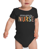 Nurse Emergency Nurse Leopard Print Er Nurse Nursing School Baby Bodysuit | Artistshot