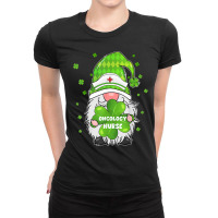 Nurse Funny Gnome With Shamrock Oncology Nurse St Patricks Day Ladies Fitted T-shirt | Artistshot