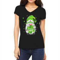 Nurse Funny Gnome With Shamrock Oncology Nurse St Patricks Day Women's V-neck T-shirt | Artistshot