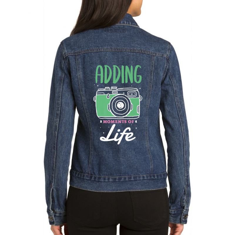 Photographer Adding Moments Of Life Design For A Photograph Photograph Ladies Denim Jacket | Artistshot