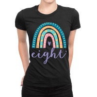 Eight Year Old Rainbow 8th Birthday Gifts For Girls 8 Bday T Shirt Ladies Fitted T-shirt | Artistshot