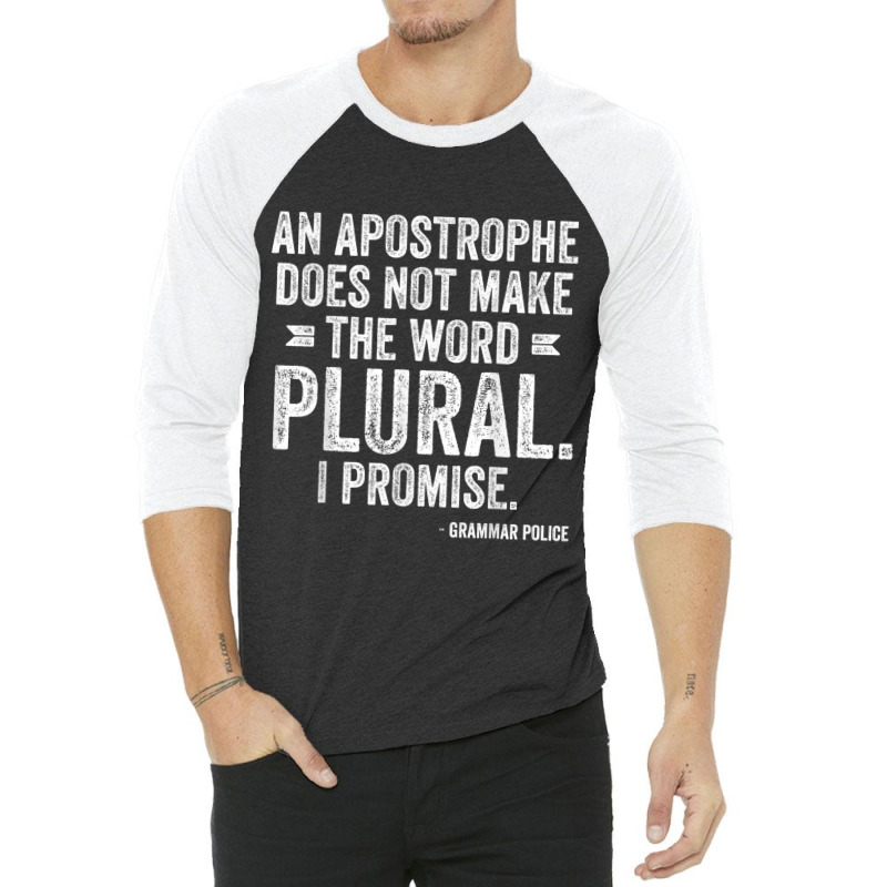 Police English Teacher And Lingui Funny Grammar Police 3/4 Sleeve Shirt by urethrapricey | Artistshot