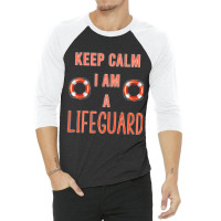 Police Keep Calm I Am A Life Guard Seashore Marine Police Duty 3/4 Sleeve Shirt | Artistshot