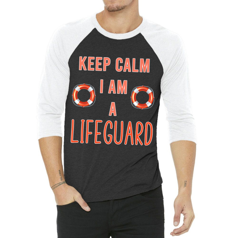 Police Keep Calm I Am A Life Guard Seashore Marine Police Duty 3/4 Sleeve Shirt | Artistshot