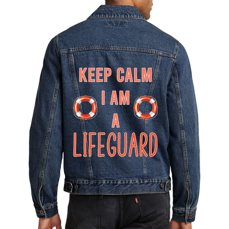 Police Keep Calm I Am A Life Guard Seashore Marine Police Duty Men Denim Jacket | Artistshot