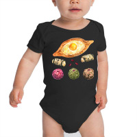 Georgian Cuisine T  Shirt Assorted Georgian Food   Khachapuri, Tolma A Baby Bodysuit | Artistshot