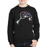 Wine Glass Stars Bling Vintage 4th Of July Bling Rhinestone T Shirt Youth Sweatshirt | Artistshot