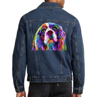 English Cocker Spaniel Pop Art Portrait Dog Owner T Shirt Men Denim Jacket | Artistshot