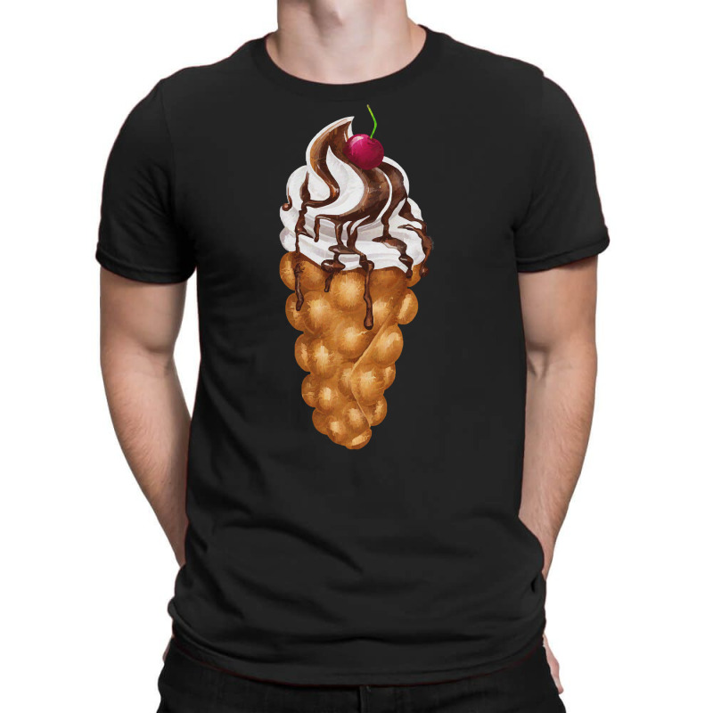 Bubble Waffle Ice Cream T  Shirt Egg Bubble Waffle Vanilla Ice Cream W T-Shirt by pintailracehorse | Artistshot