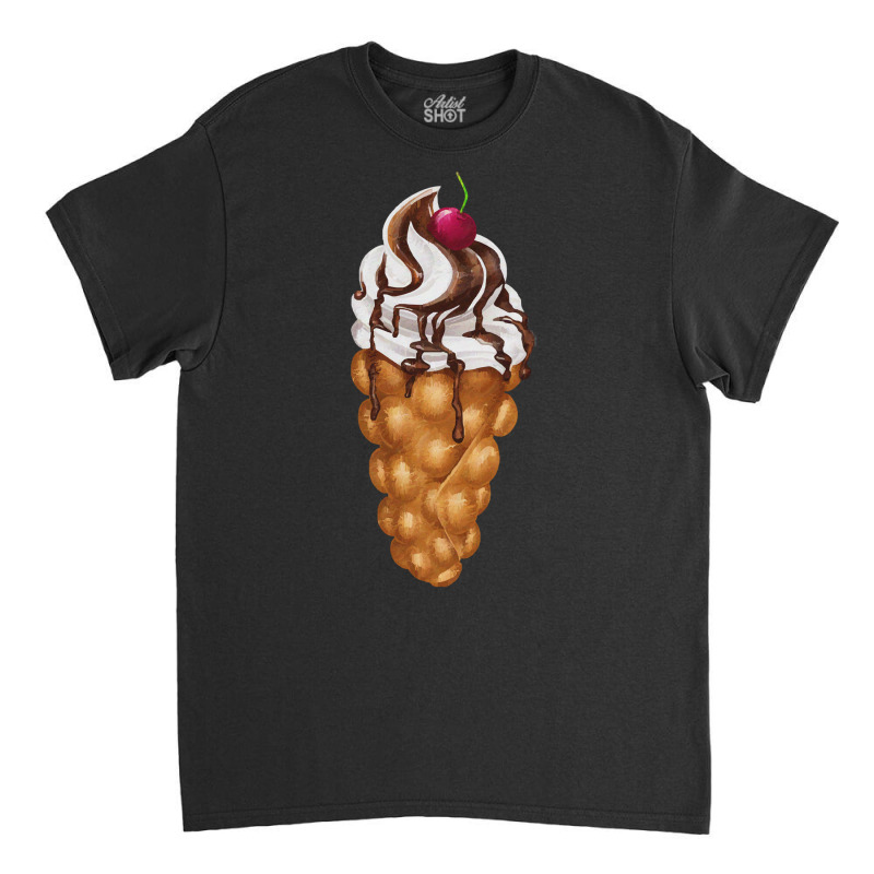 Bubble Waffle Ice Cream T  Shirt Egg Bubble Waffle Vanilla Ice Cream W Classic T-shirt by pintailracehorse | Artistshot