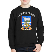 Womens Falkland Islands T Shirt Coat Of Arms Tee Flag Souvenir V Neck Youth Sweatshirt | Artistshot