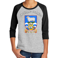 Womens Falkland Islands T Shirt Coat Of Arms Tee Flag Souvenir V Neck Youth 3/4 Sleeve | Artistshot