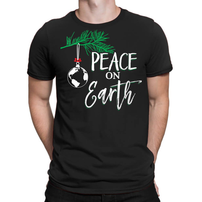 Womens Funny Christmas Tree Lights Ugly Sweater Peace On Earth V Neck T-shirt | Artistshot