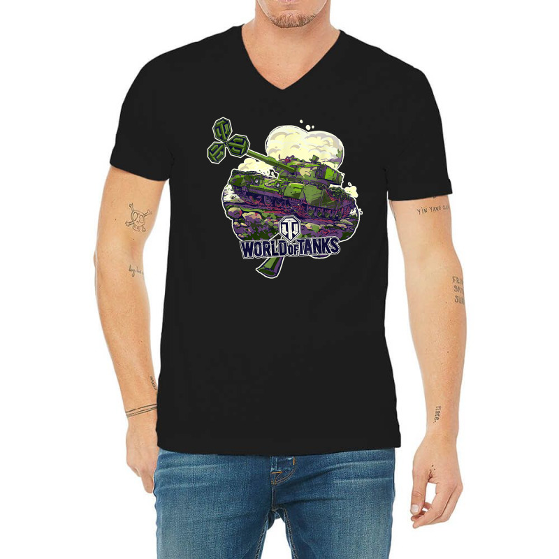 World Of Tanks St Patrick's Day Special Clover Shamrock T Shirt V-neck Tee | Artistshot