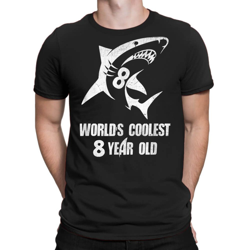 World's Coolest 8 Year Old Shark Birthday T Shirt T-shirt | Artistshot