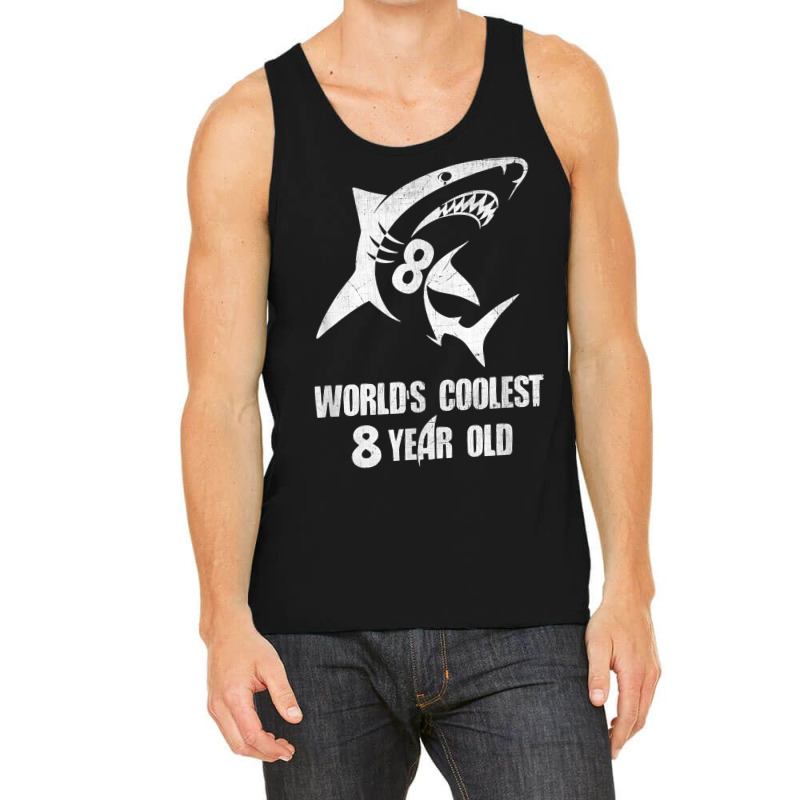 World's Coolest 8 Year Old Shark Birthday T Shirt Tank Top | Artistshot