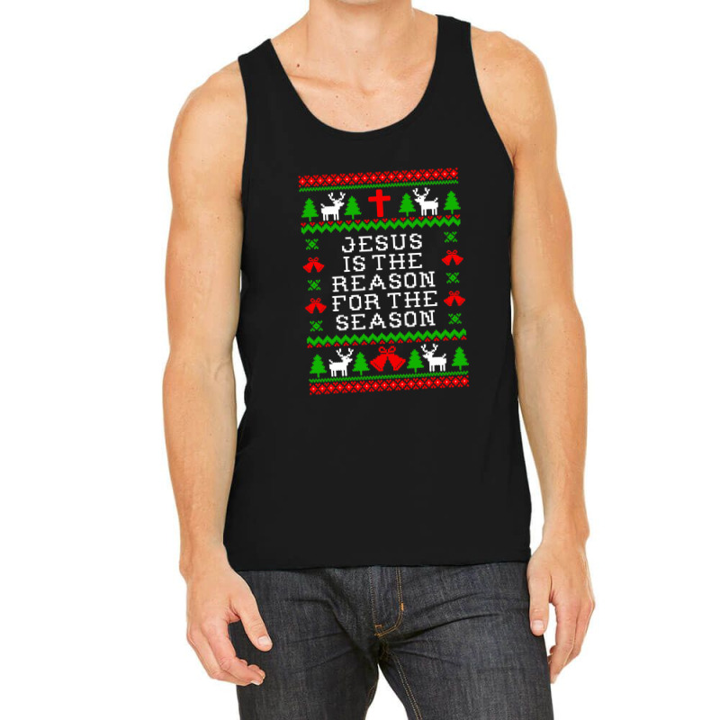 Peace Jesus Is The Reason For The Season Ugly Christmas Tank Top by criticizematter | Artistshot