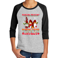 Teacher Hanging With My Bilingual Teacher Gnomes Ugly Xmas Matching 19 Youth 3/4 Sleeve | Artistshot