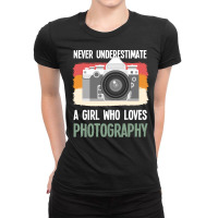 Amateur Photographer T Shirtvintage Photographer Girl Camera Photograp Ladies Fitted T-shirt | Artistshot