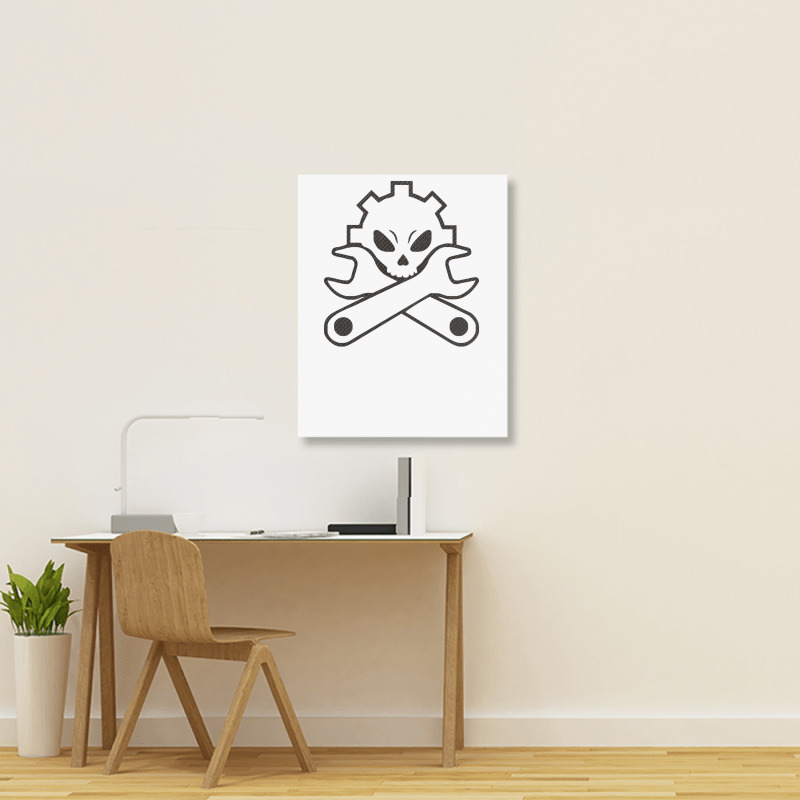 Machinist Funny Skull Portrait Canvas Print | Artistshot