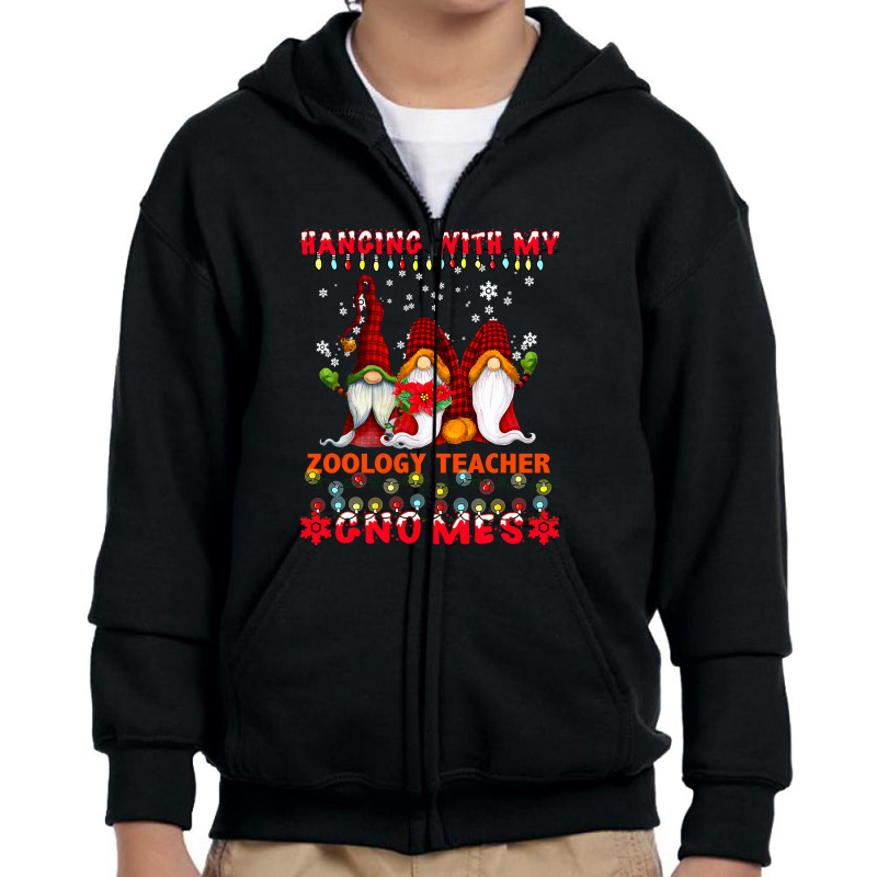 Teacher Hanging With My Zoology Teacher Gnomes Ugly Xmas Matching Youth Zipper Hoodie by criticizematter | Artistshot