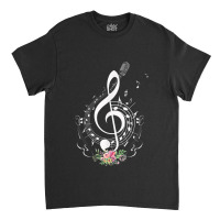 Teacher Cut Music Notes Clef Teacher Musical Notes And Flowers Classic T-shirt | Artistshot