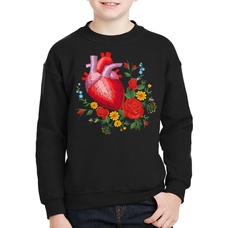 Embroidery T  Shirt Embroidery Embroidered Flowers Flower Floral Natur Youth Sweatshirt by gabecollins | Artistshot