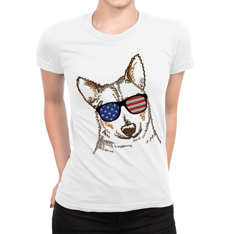 Australian Cattle Dog In Glasses Tee T Shirt Tshirt Tank Top Ladies Fitted T-Shirt by jacolepachew | Artistshot