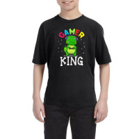 Thanksgiving Gamer King Trex Dinosaur Playing Video Games Kid Boys Gam Youth Tee | Artistshot