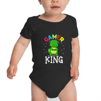 Thanksgiving Gamer King Trex Dinosaur Playing Video Games Kid Boys Gam Baby Bodysuit | Artistshot