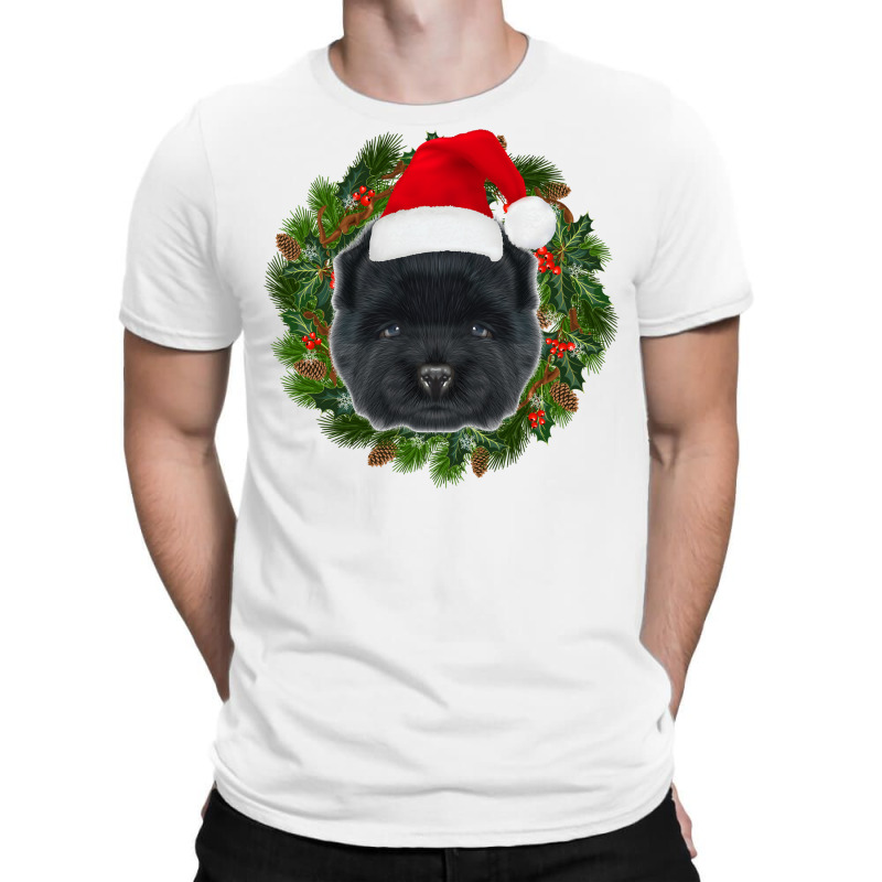 Chow Chow Dog In Santa Hat Merry Christmas Funny Dogs Xmas Sweatshirt T-shirt | Artistshot