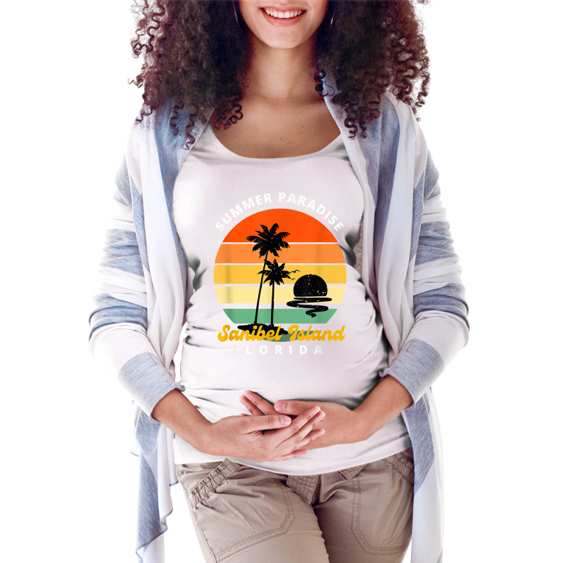 Summer Paradise Tops For Women Graphic Tees Sanibel Island T Shirt Maternity Scoop Neck T-shirt | Artistshot