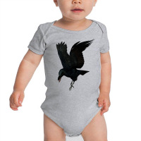 Lovely Black New Caledonian Crow Bird Silhouette Long Sleeve T Shirt Baby Bodysuit | Artistshot