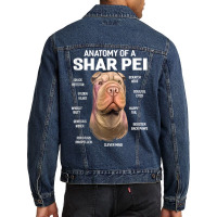 Dogs 365 Anatomy Of A Shar Pei Dog Funny Gift Tank Top Men Denim Jacket | Artistshot