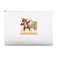 Kids 4 Year Old Monkey Birthday Safari Jungle Animal 4th B Day T Shirt Accessory Pouches | Artistshot