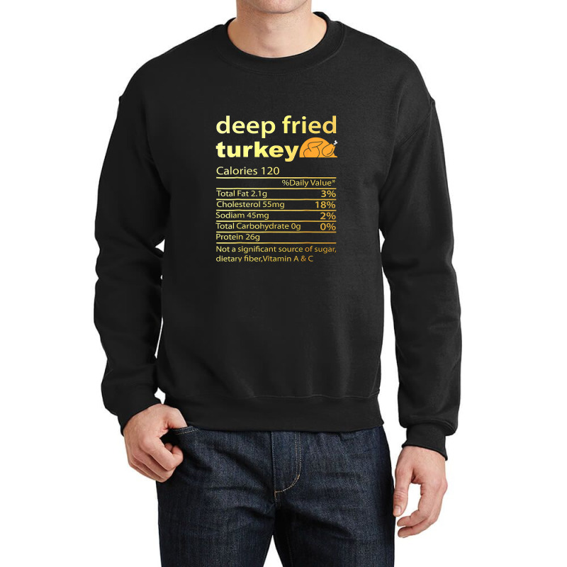 Thanksgiving Deep Fried Turkey Nutrition Food Facts Thanksgiving Costu Crewneck Sweatshirt | Artistshot