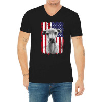 Dogs 365 Distress American Flag Italian greyhound Dog Usa Premium T S V-neck Tee | Artistshot